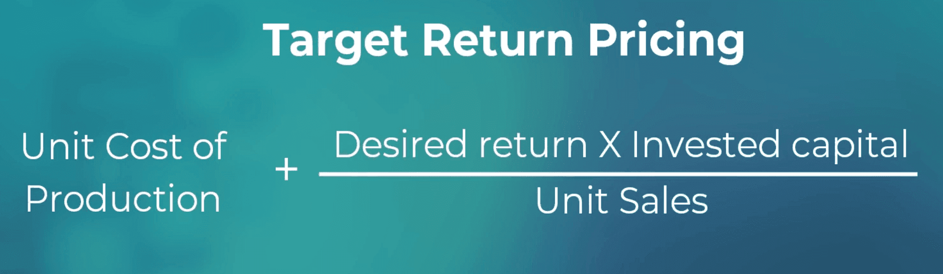 Target return pricing formula