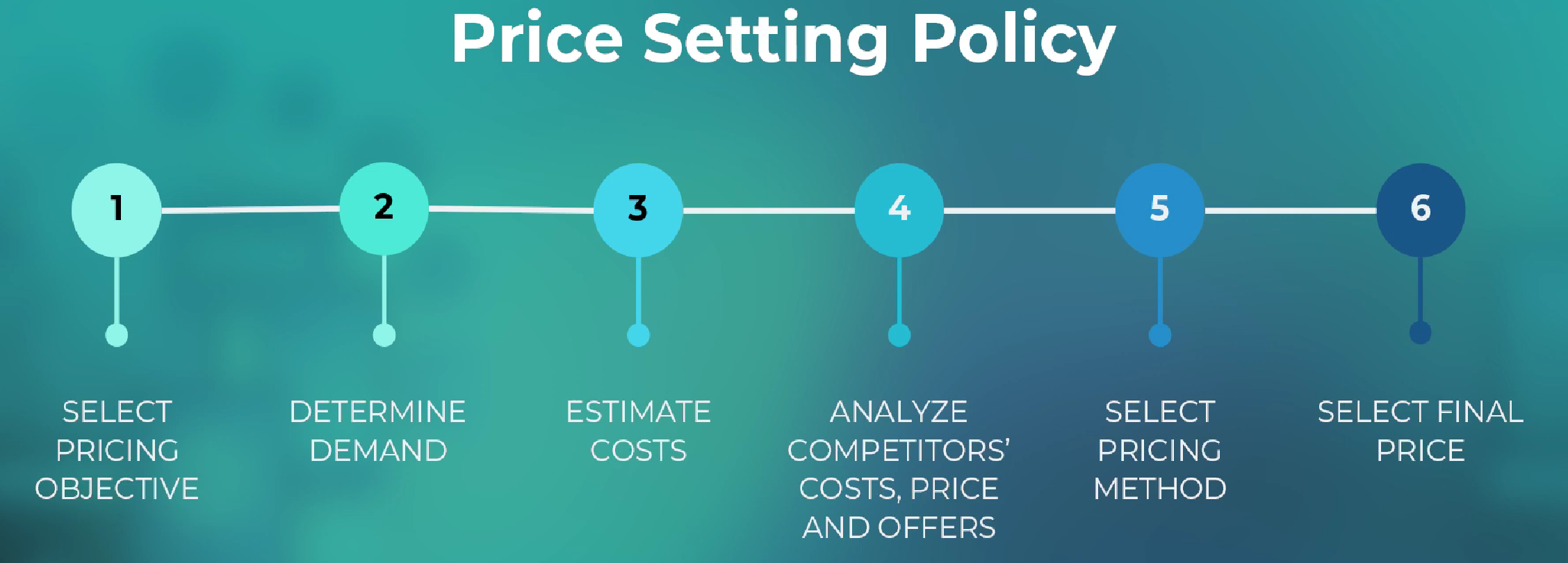 The five steps of the price setting process
