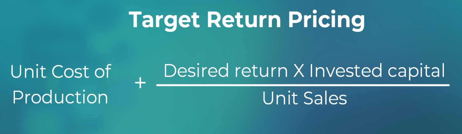 Target return pricing formula